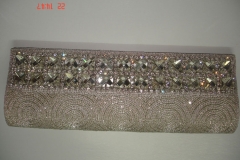 Bridal Beaded clutch bag of silver crystal and silver beads